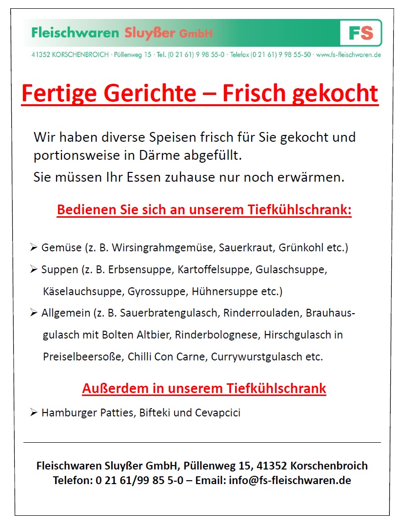 Fertige Gericht
